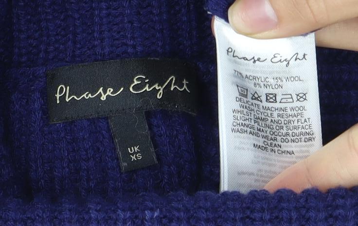 Womens UK Size XS Phase Eight Blue Pullover Jumper