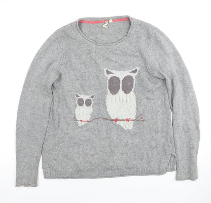 Billie Blush Women’s Grey Owl Pullover Jumper - M