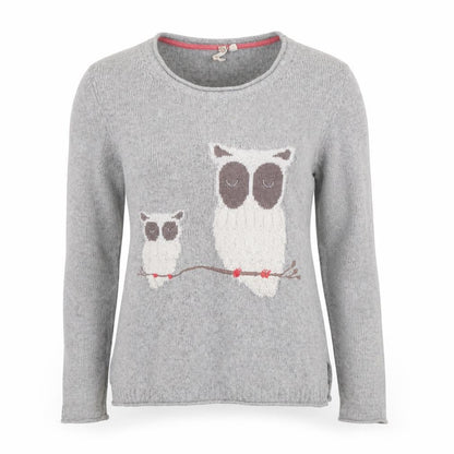 Billie Blush Women’s Grey Owl Pullover Jumper - M
