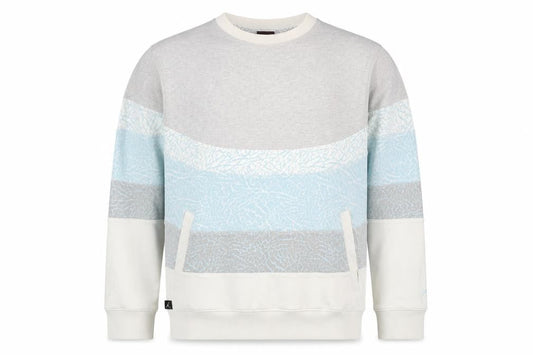 Front view of unisex multicoloured sweatshirt, l, pullover, logo accents