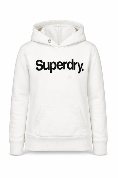 Womens UK Size 12 Superdry White Pullover Hoodie