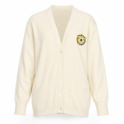 Balmoral Women's Ivory Cardigan 12 V-Neck Wool