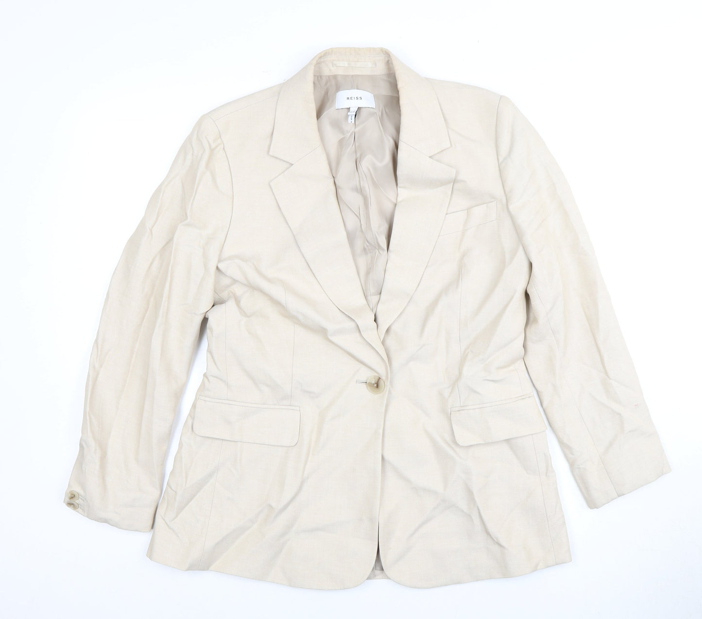 Reiss Women's Beige Suit Jacket Size 12 Business Formal