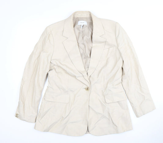 Reiss Women's Beige Suit Jacket Size 12 Business Formal