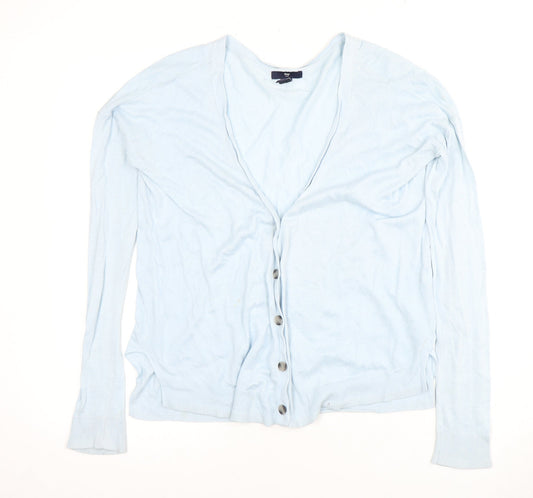 Gap Women's Blue V-Neck Cardigan - Size M