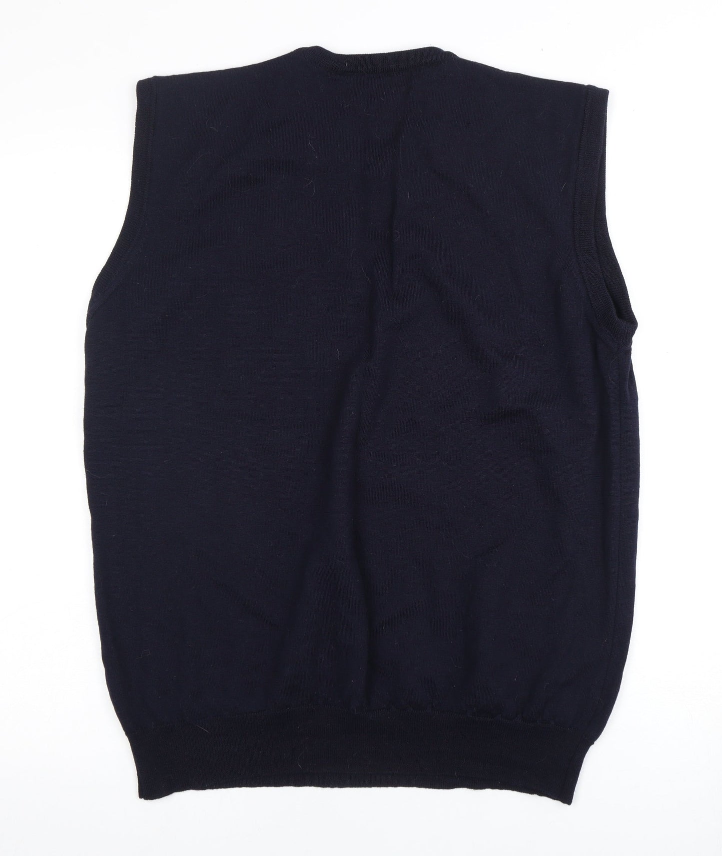 MAINE Men's Blue Wool Vest XL, V-Neck Casual Knit