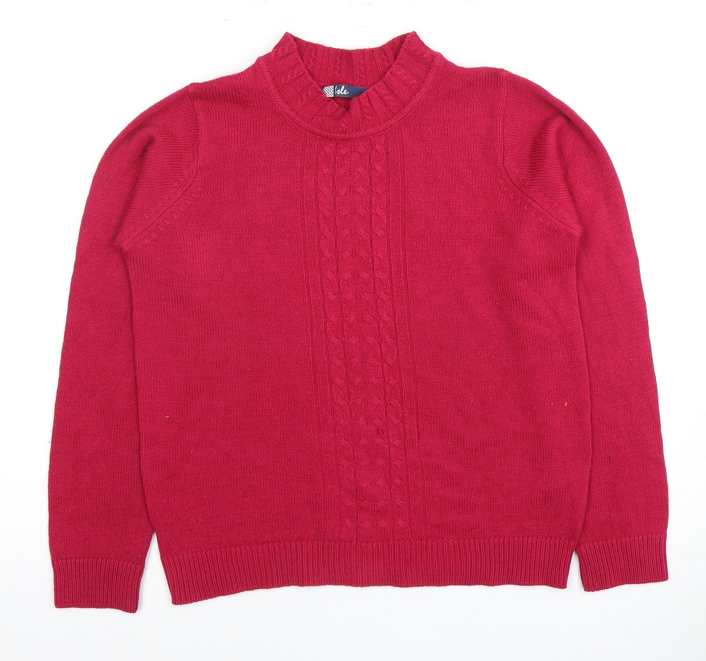 Womens UK Size S Isle Red Pullover Jumper