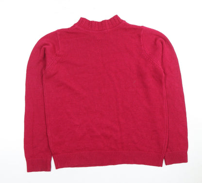 Womens UK Size S Isle Red Pullover Jumper