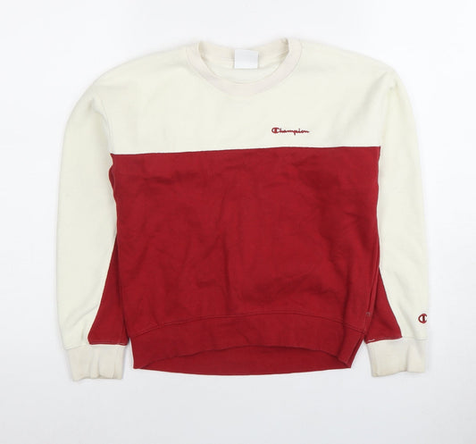 Champion Boys Red Ivory Colourblock Sweatshirt M