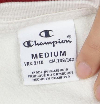 Champion Boys Red Ivory Colourblock Sweatshirt M