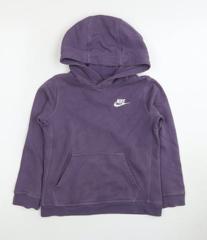 Nike Girls Purple Hoodie XS Pullover with Logo