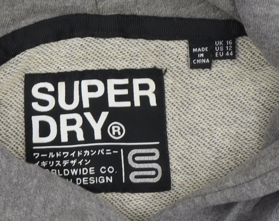 Superdry Grey Women's Pullover Hoodie Size 16 for Casual Wear