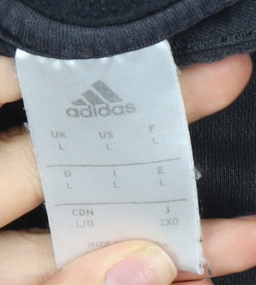 Adidas Men's Black Pullover Hoodie L Logo Graphic