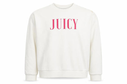 Front view of Juicy Couture girls’ white pullover sweatshirt, 11 years