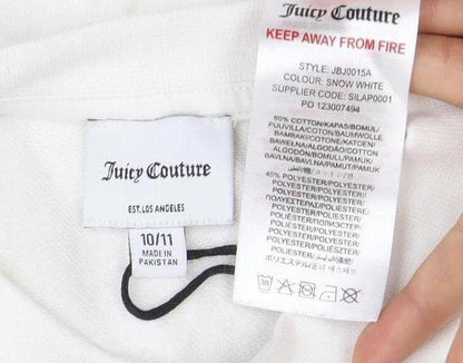 Juicy Couture Girls White Pullover Sweatshirt, 11 Years
