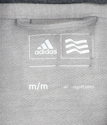Adidas Grey Full Zip Sweatshirt Unisex M Lightweight