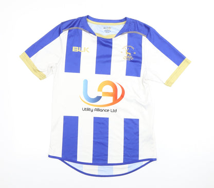BLK Boys Blue and White Striped Football Jersey, Size 14