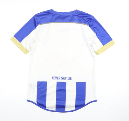 BLK Boys Blue and White Striped Football Jersey, Size 14