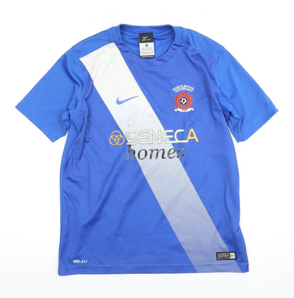 Nike Boys Blue Football Jersey M Moisture Wicking Short Sleeve