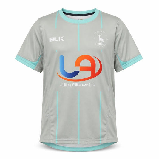 Front view of BLK boys’ grey sports jersey, size 12, years, activewear