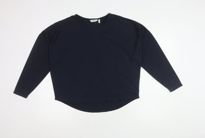 b.young Women's Blue Long Sleeve Crew Neck Top