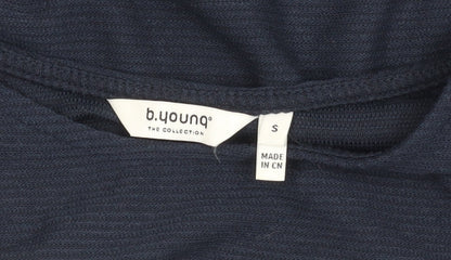 b.young Women's Blue Long Sleeve Crew Neck Top