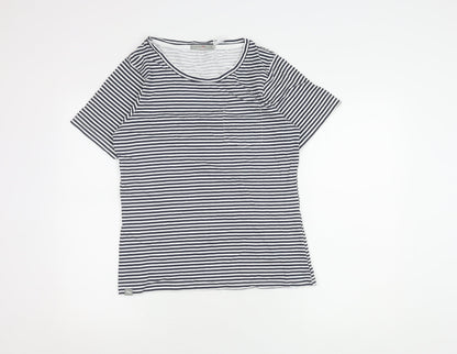 Peter Storm Women's Blue Striped T-Shirt Size 12