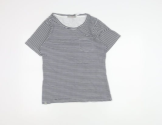 Peter Storm Women's Blue Striped T-Shirt Size 12
