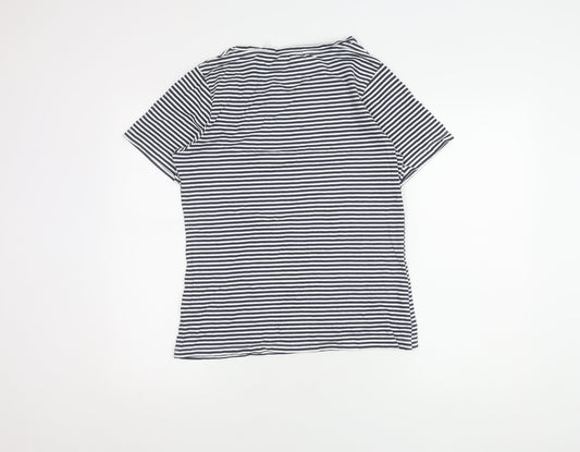 Peter Storm Women's Blue Striped T-Shirt Size 12