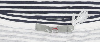 Peter Storm Women's Blue Striped T-Shirt Size 12