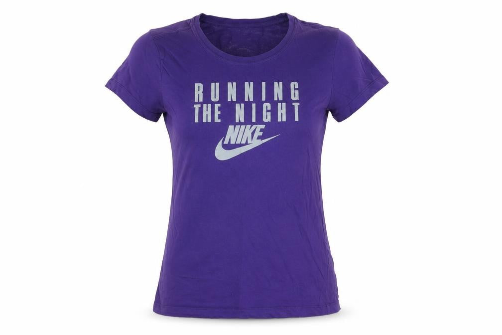 Front view of Nike unisex purple slim fit t-shirt m