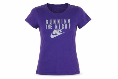 Front view of Nike unisex purple slim fit t-shirt m