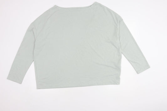 AllSaints Women's Grey 3/4 Sleeve Boat Neck Top