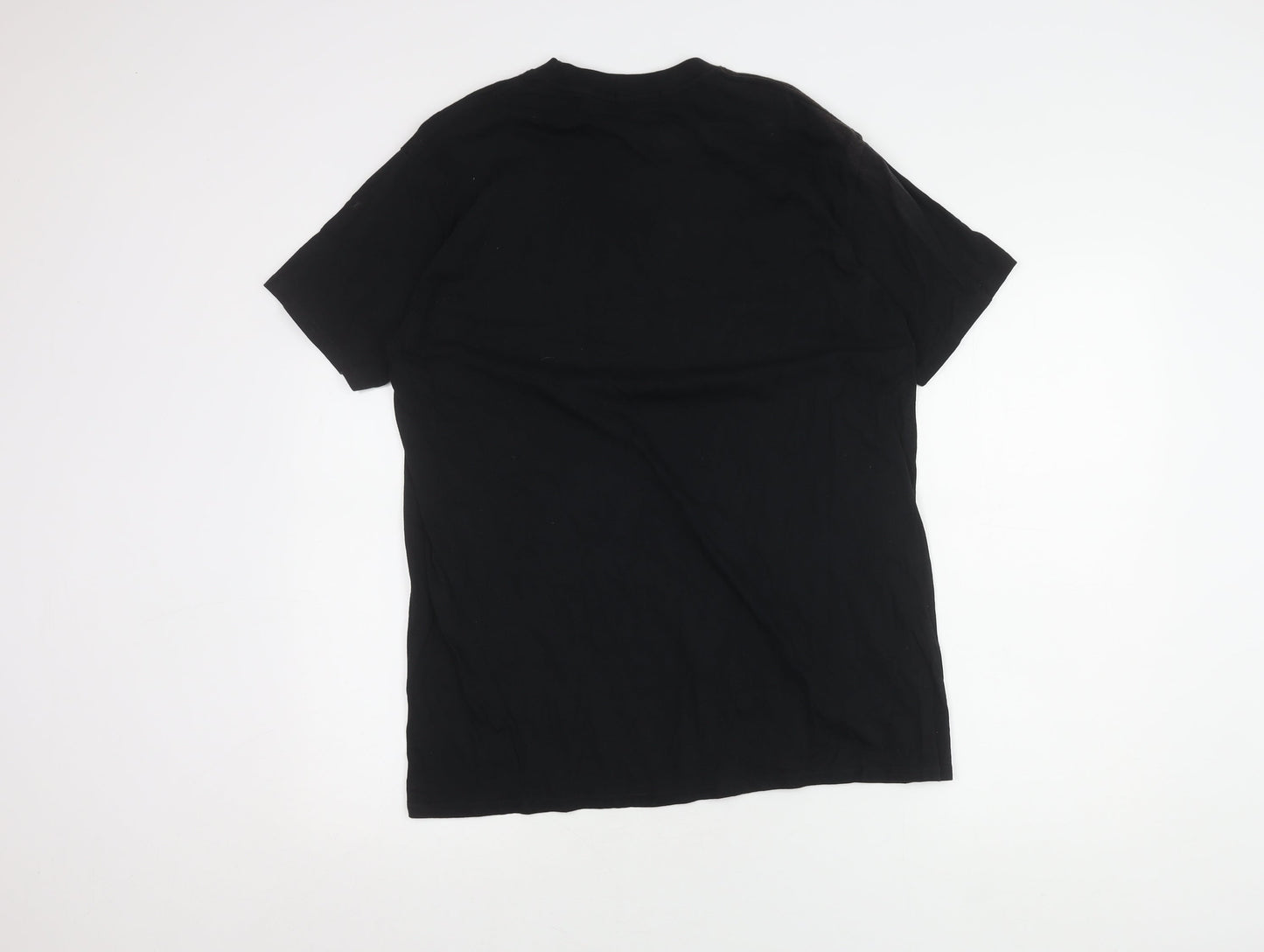 NASA Men's Black T-Shirt L Cotton Crew Neck Graphic