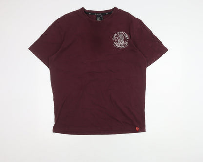 Mens UK Size 2XL Duck and Cover Red  T-Shirt