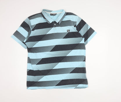 Billabong Men's Blue XL Striped Slim Fit Polo Shirt