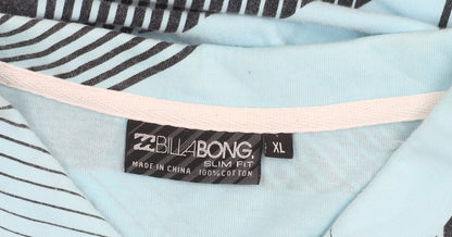 Billabong Men's Blue XL Striped Slim Fit Polo Shirt