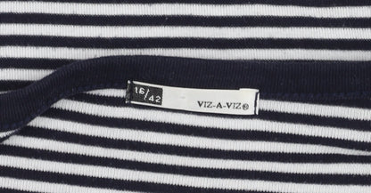 Womens UK Size 16 Viz-A-Viz Blue Basic T-Shirt