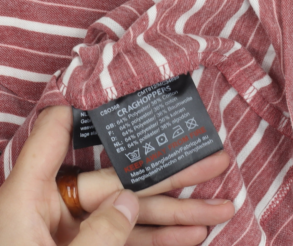 Craghoppers Men's Red Striped Polo Shirt M