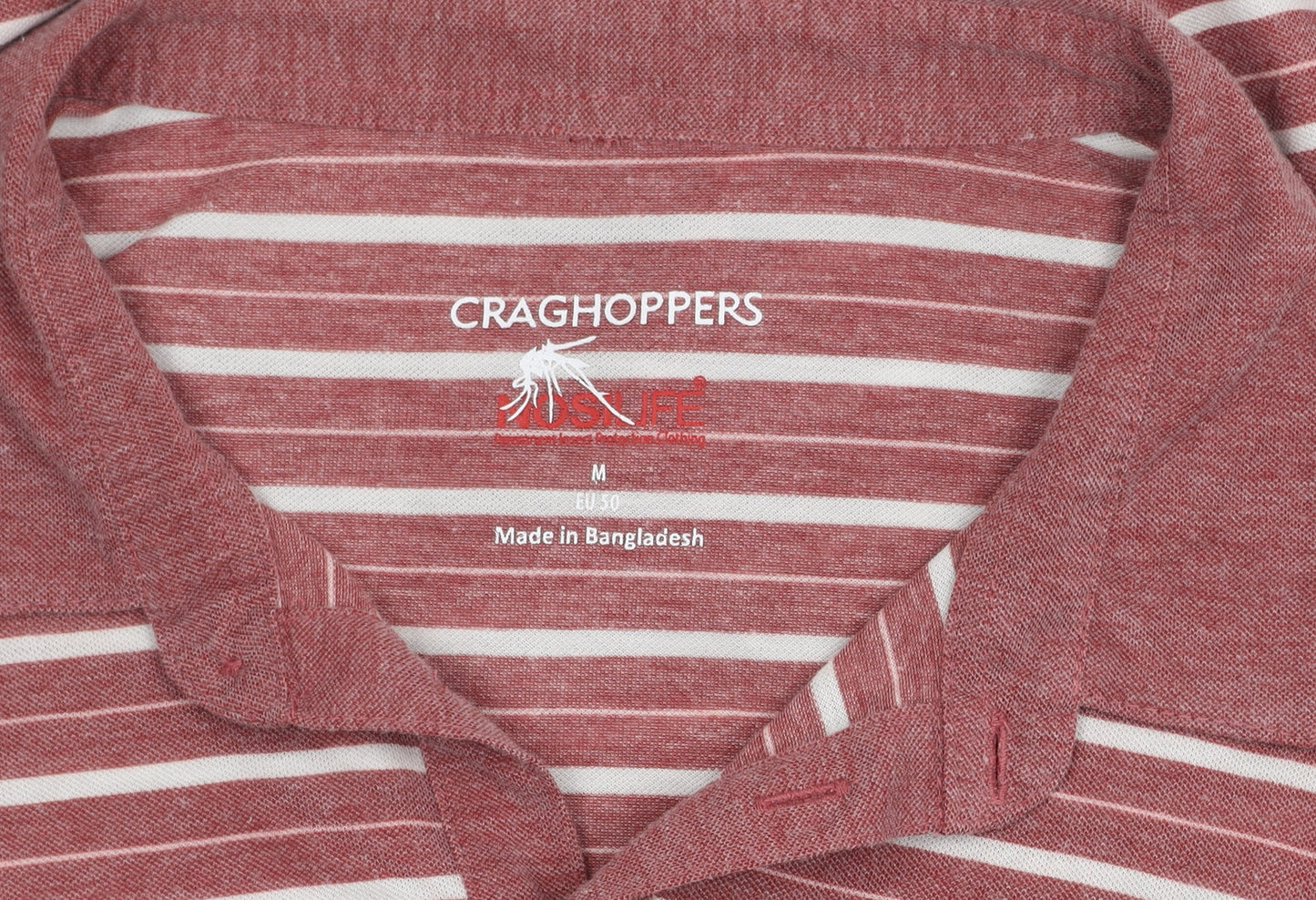 Craghoppers Men's Red Striped Polo Shirt M