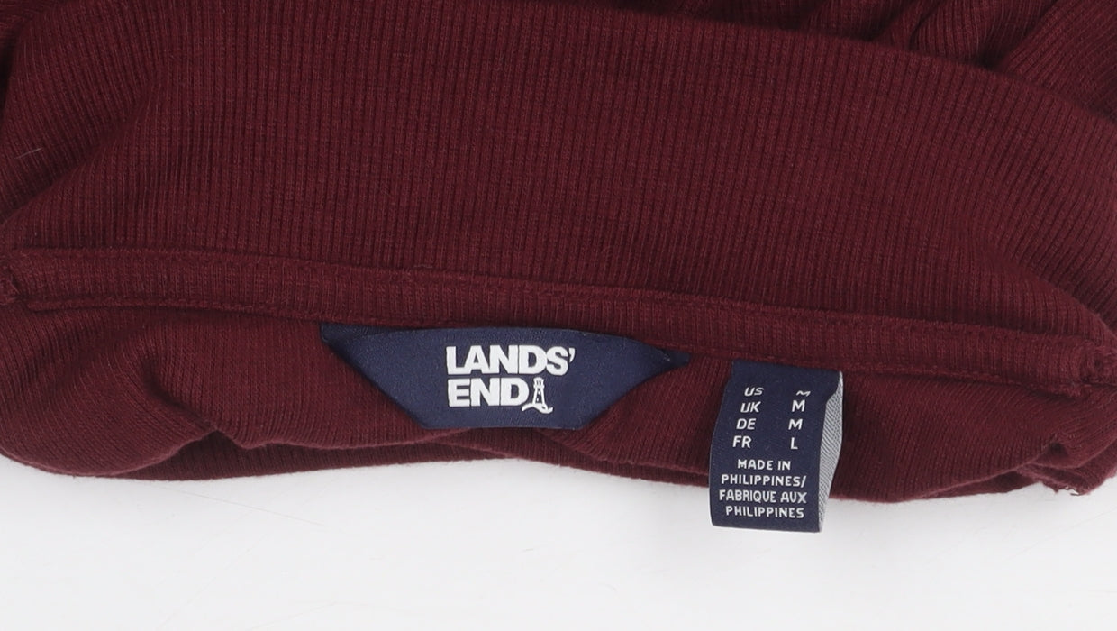 Womens UK Size M Lands' End Red Pullover Jumper