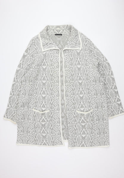 David Emanuel Women's Grey XL Open Front Cardigan Jumper
