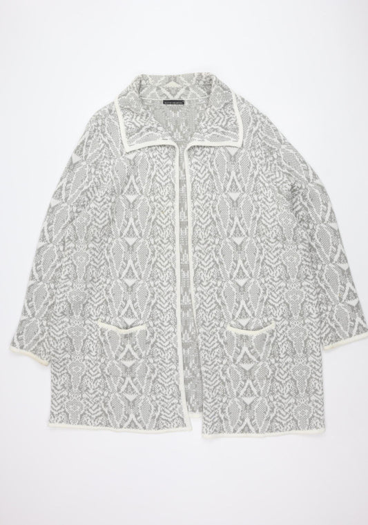 David Emanuel Women's Grey XL Open Front Cardigan Jumper