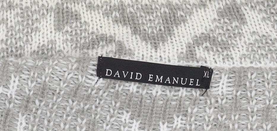 David Emanuel Women's Grey XL Open Front Cardigan Jumper