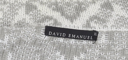 David Emanuel Women's Grey XL Open Front Cardigan Jumper