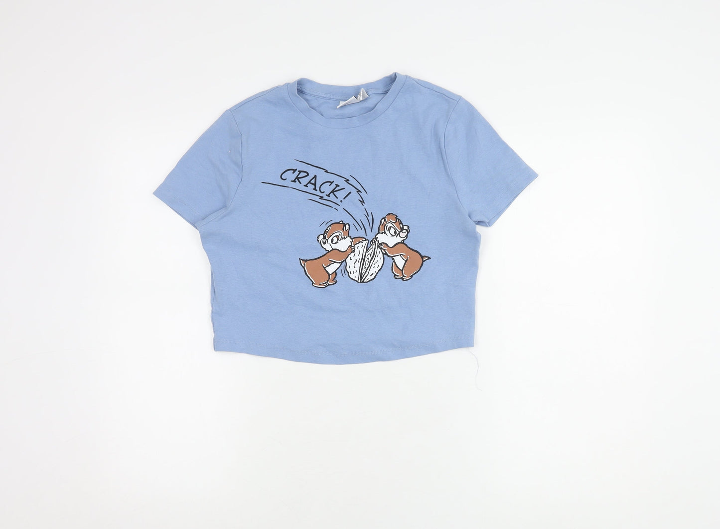 Disney Blue Cropped T-Shirt for Unisex Kids - Size 14+