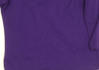CC Petite Women Purple Round Neck 3/4 Sleeve Top