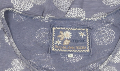 Womens UK Size 16 Rocha John Rocha Blue Basic T-Shirt