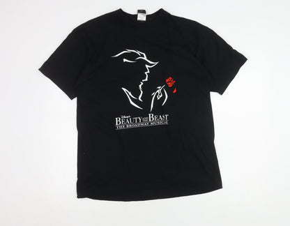 Unisex Adults UK Size L Disney Black Basic T-Shirt