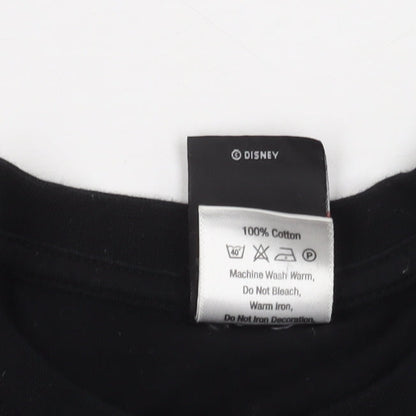Unisex Adults UK Size L Disney Black Basic T-Shirt